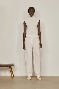 Knit cotton and silk mock turtleneck top - LIMITED EDITION