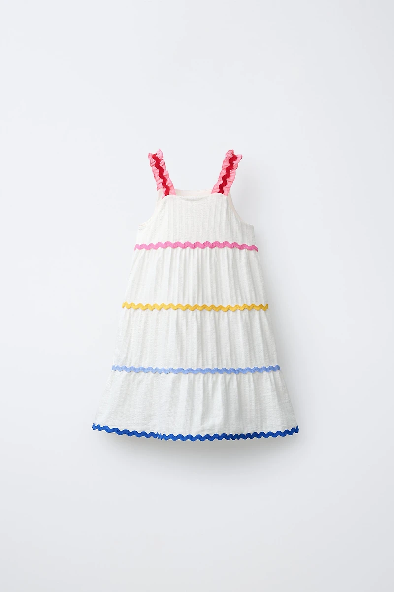 MULTI-COLOR RUCHED DRESS