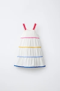 MULTI-COLOR RUCHED DRESS
