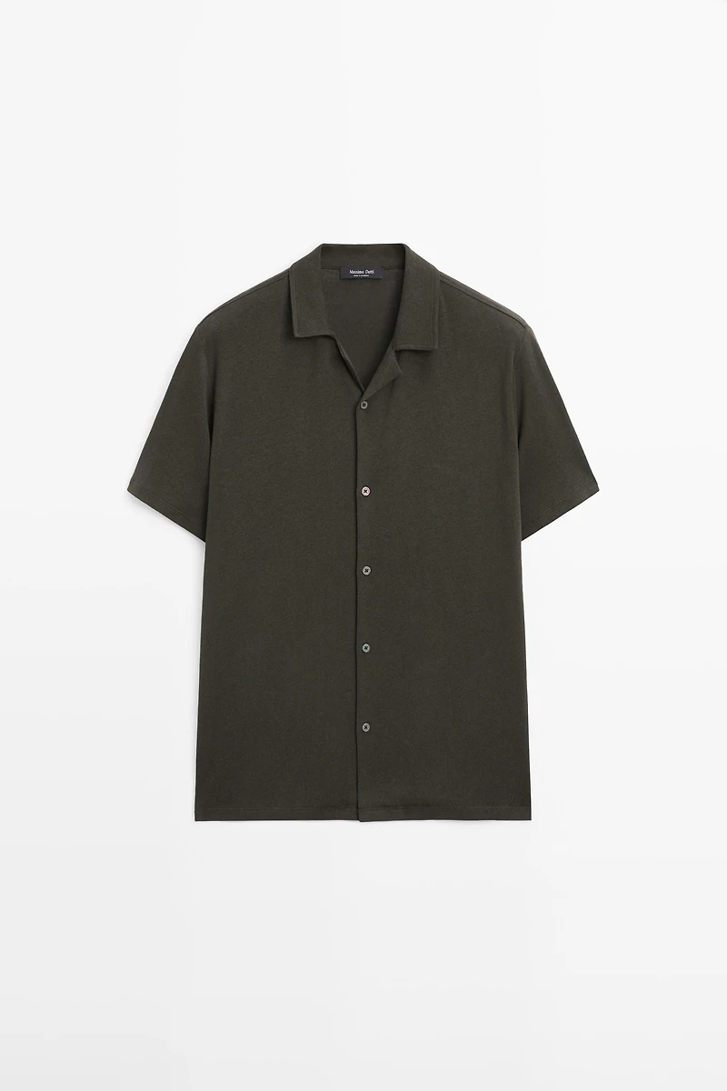Chemise manches courtes lin coton
