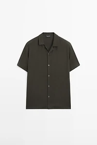 Chemise manches courtes lin coton