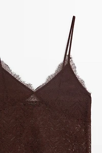 Strappy lace detail top