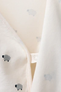SHEEP PRINT BODYSUIT AND FOOTED PANTS SET
