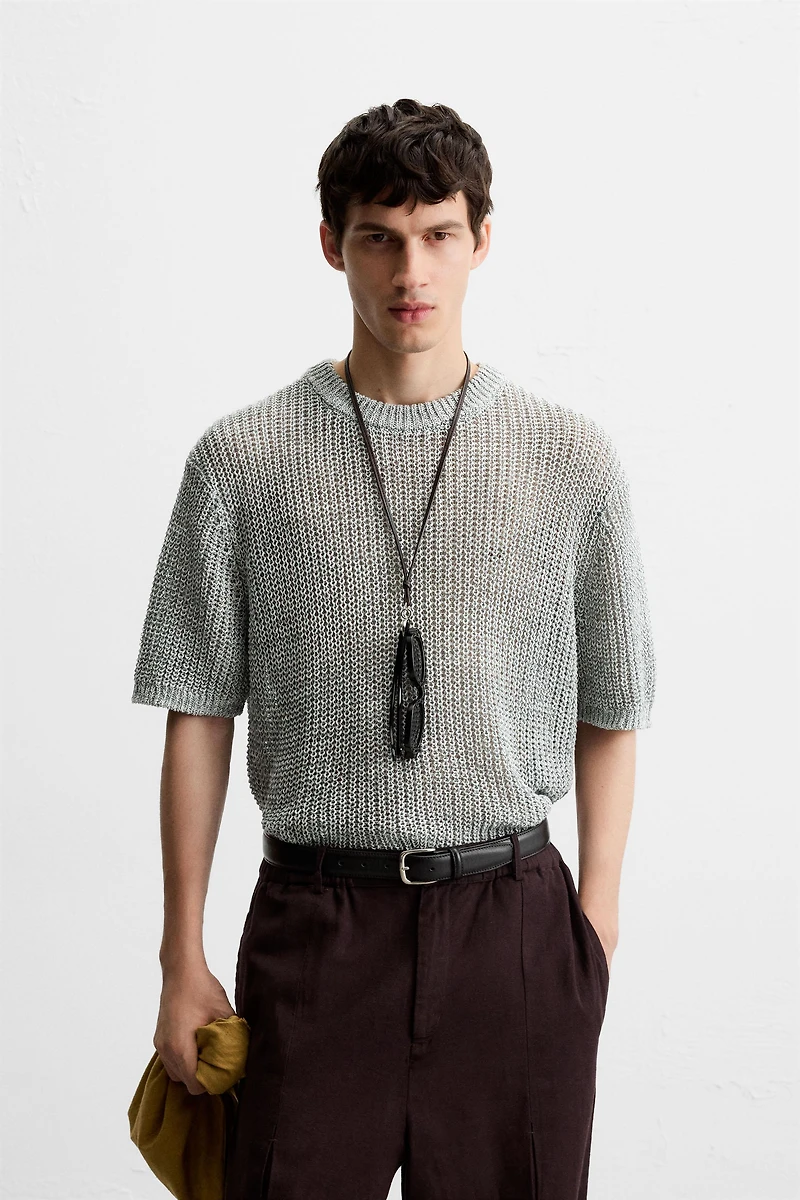 OPEN KNIT T-SHIRT