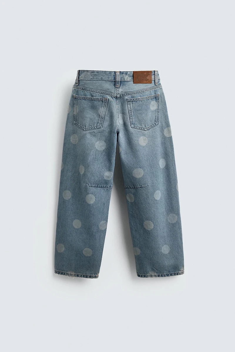 WASHED POLKA DOT BALLOON JEANS HARRY LAMBERT FOR ZARA X DISNEY