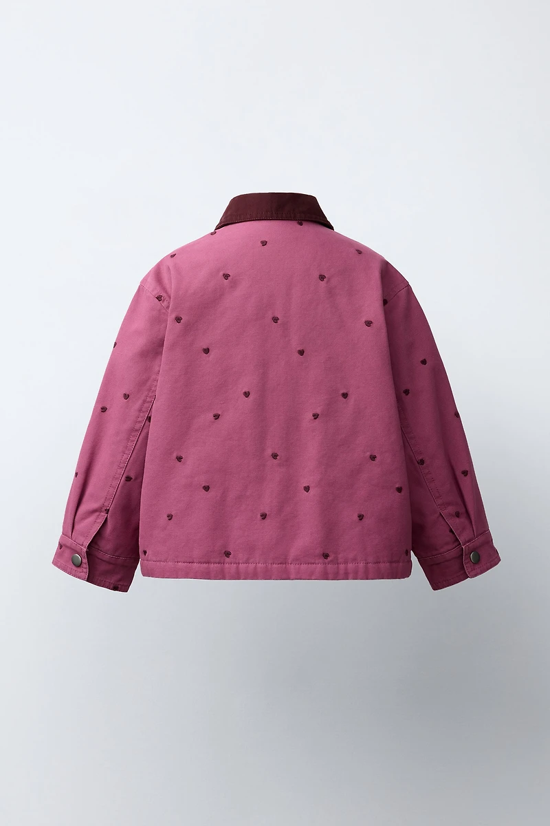 EMBROIDERED HEART CANVAS JACKET