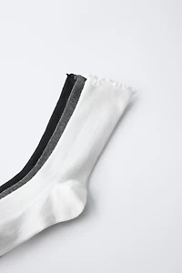 THREE-PACK OF TERRY CLOTH MID-CALF SOCKS
