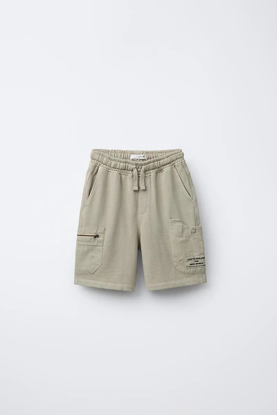 WASHED EFFECT CARGO SHORTS
