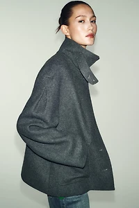 WOOL BLEND COAT WITH HIGH NECK