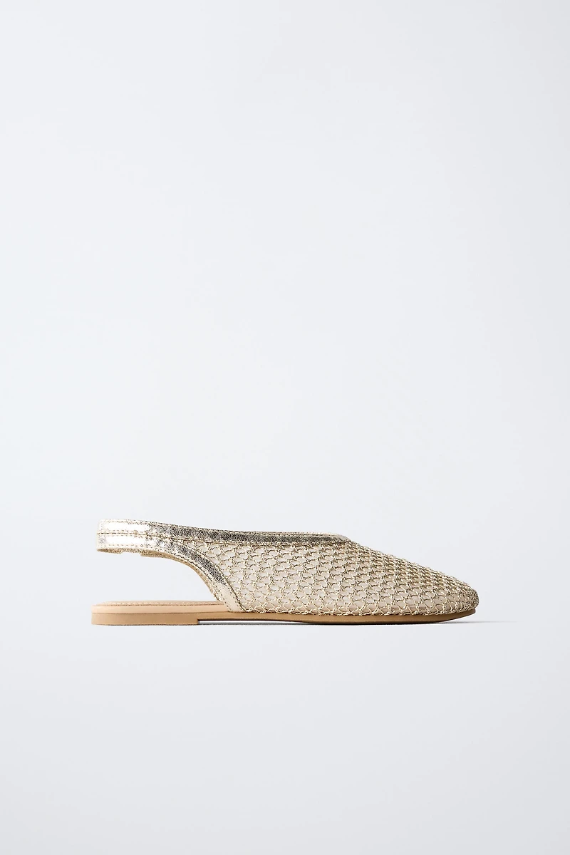 GOLD SLINGBACK BALLET FLATS