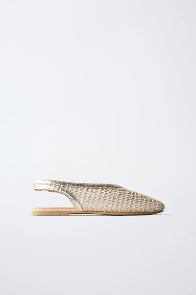 GOLD SLINGBACK BALLET FLATS