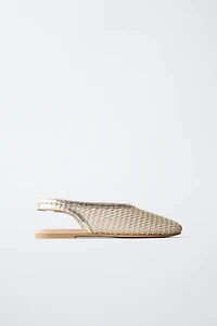 GOLD SLINGBACK BALLET FLATS