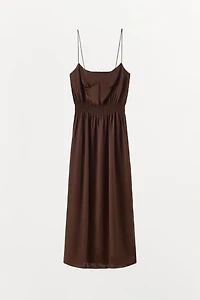 RUCHED SATIN DRESS