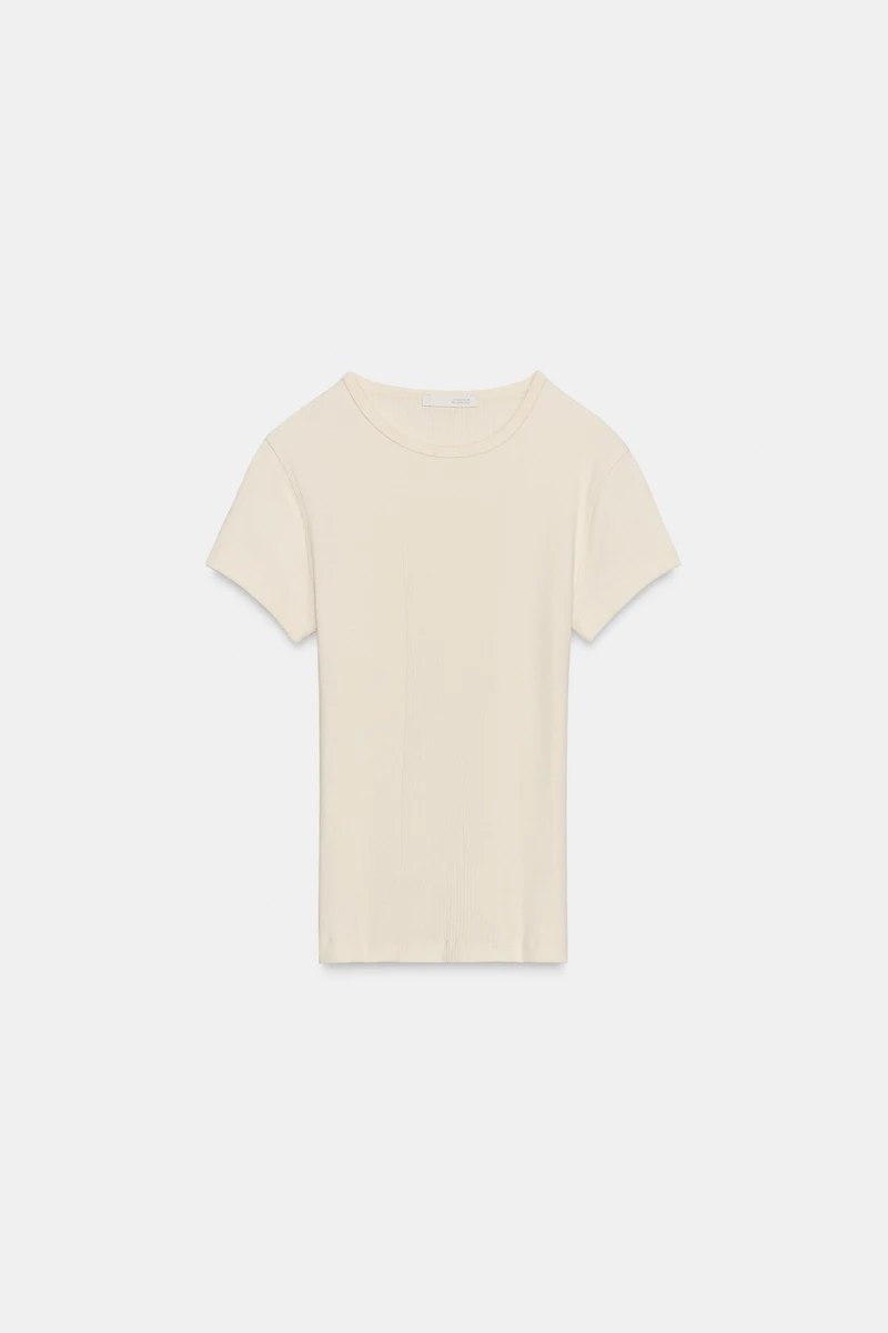 RIBBED SHORT SLEEVE T-SHIRT