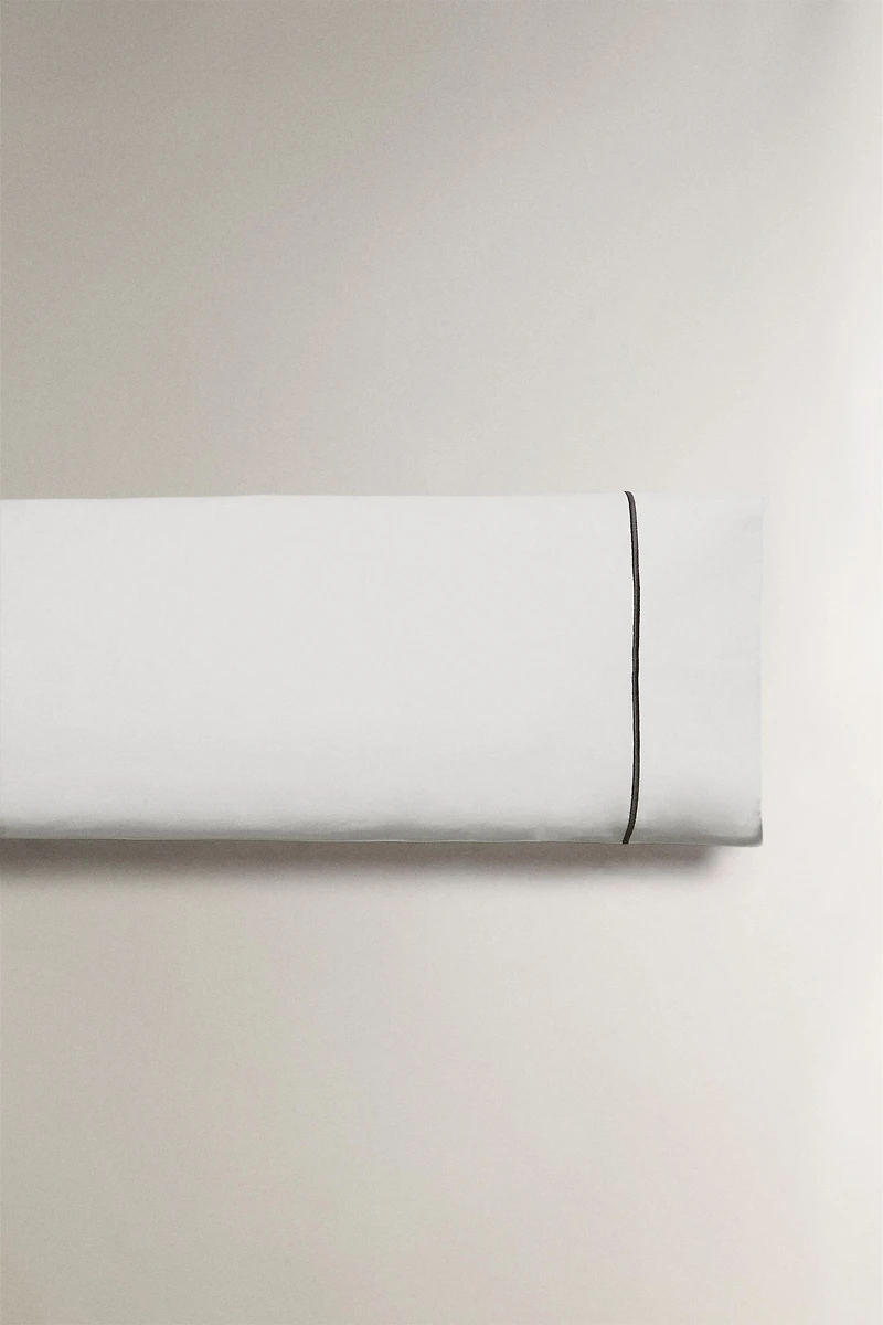 SATEEN PILLOWCASE WITH TRIM