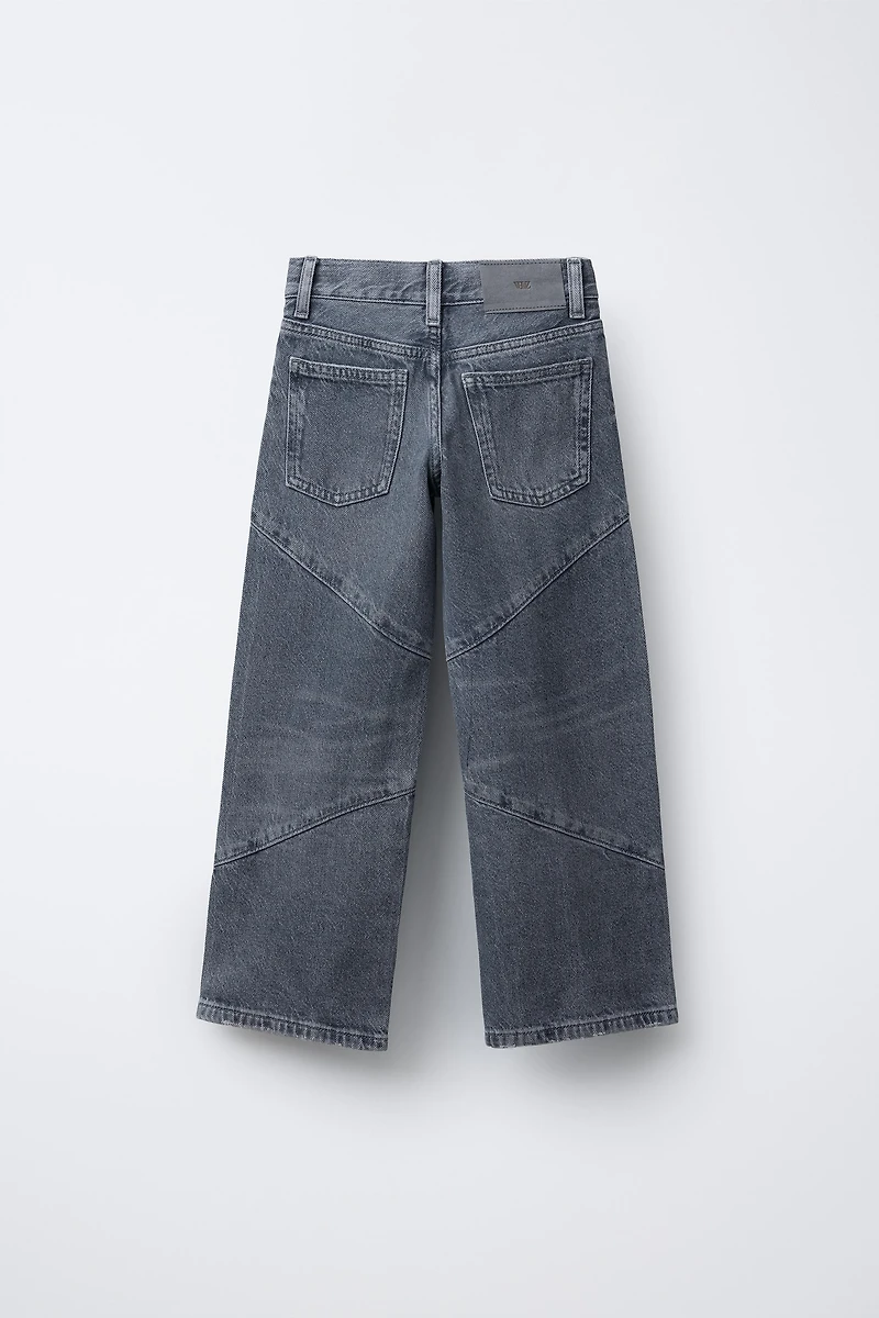 STUDDED WIDE LEG JEANS