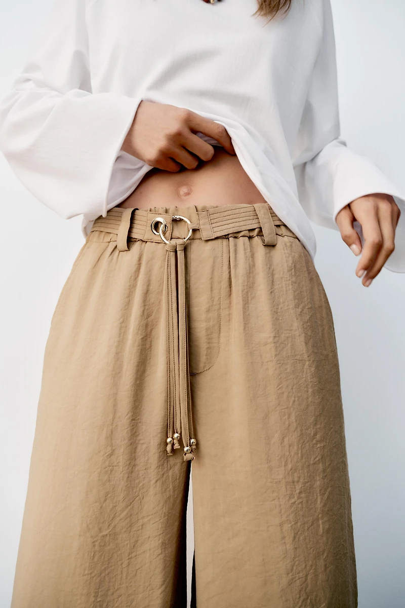 STRAIGHT LEG PANTS WITH BELT