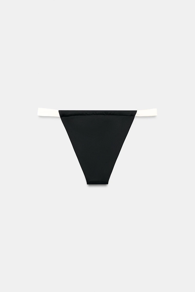 CONTRASTING CURTAIN BIKINI BOTTOMS