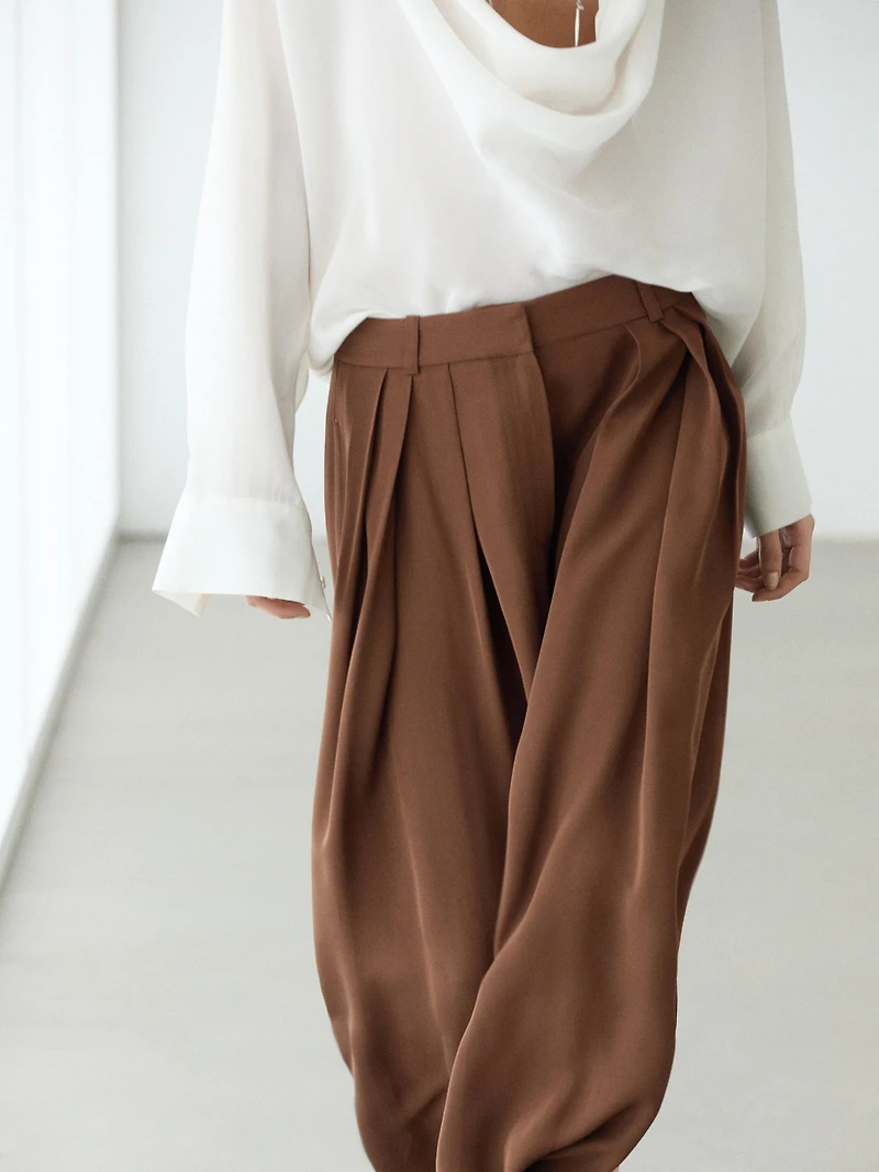 Flowing pleated skort