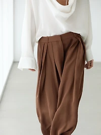 Flowing pleated skort