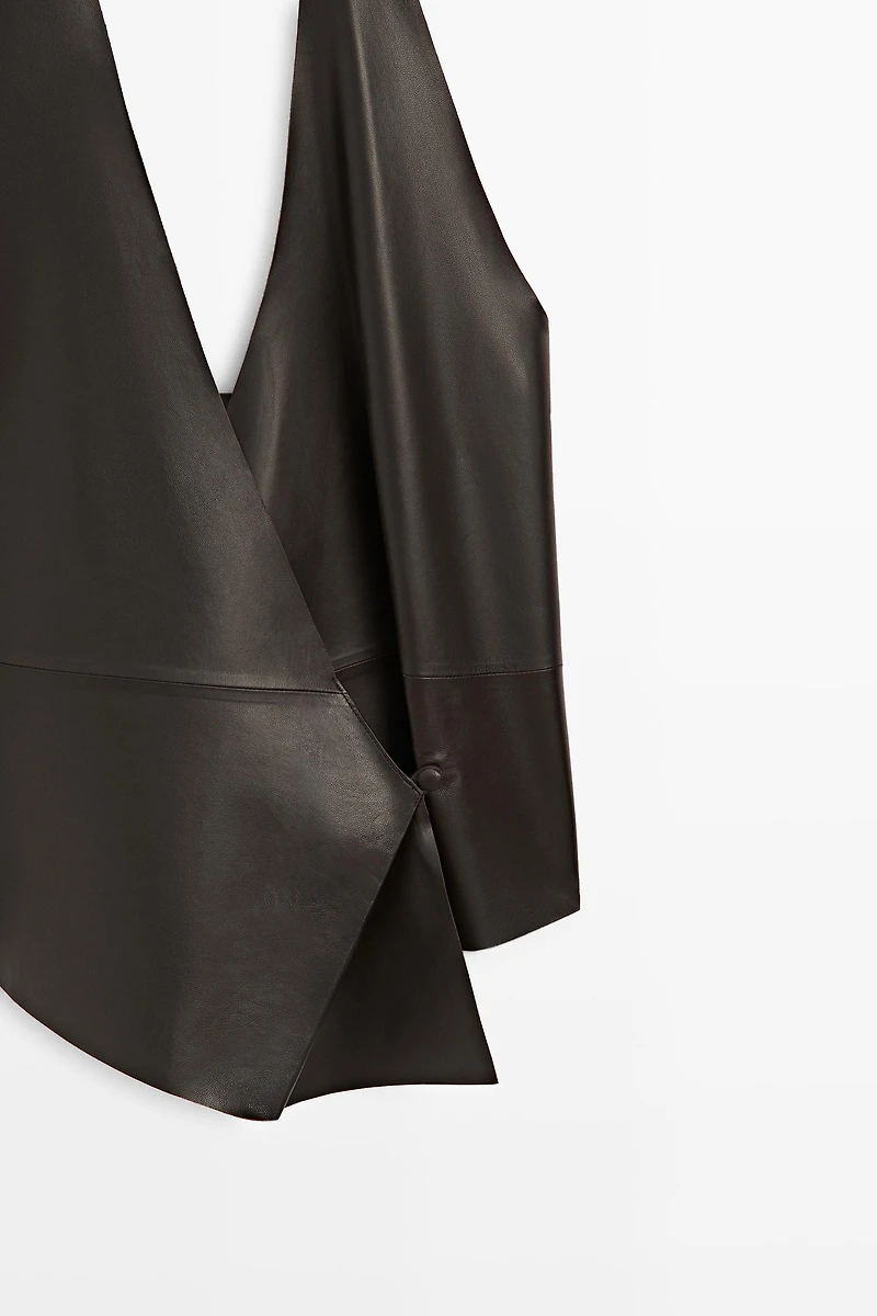 Nappa leather wrap top