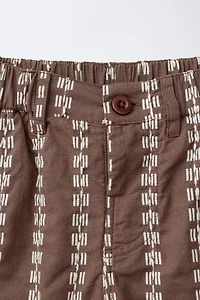 EMBROIDERED PRINTED BAGGY PANTS