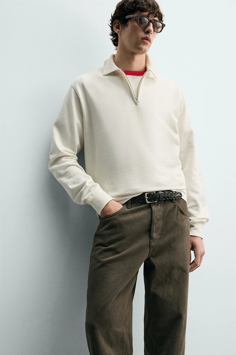 ZIP POLO SWEATSHIRT