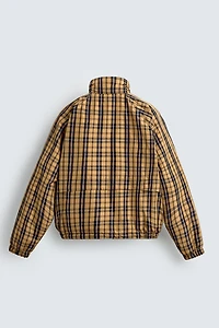 BOXY FIT PLAID TECHNICAL JACKET