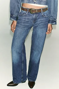 Z1975 WIDE LEG LOW RISE BELT JEANS