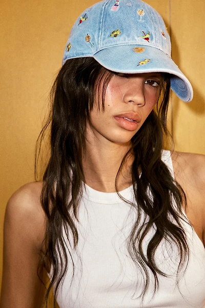 EMBROIDERED DENIM CAP