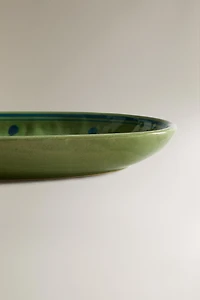 FLORAL OVAL STONEWARE SERVING DISH