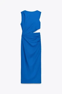 LINEN CUT OUT MIDI DRESS