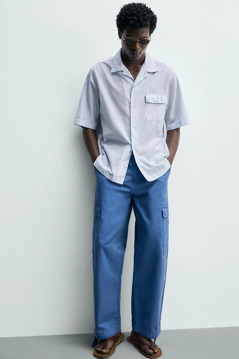 CHEMISE À CARREAUX TEXTURÉE