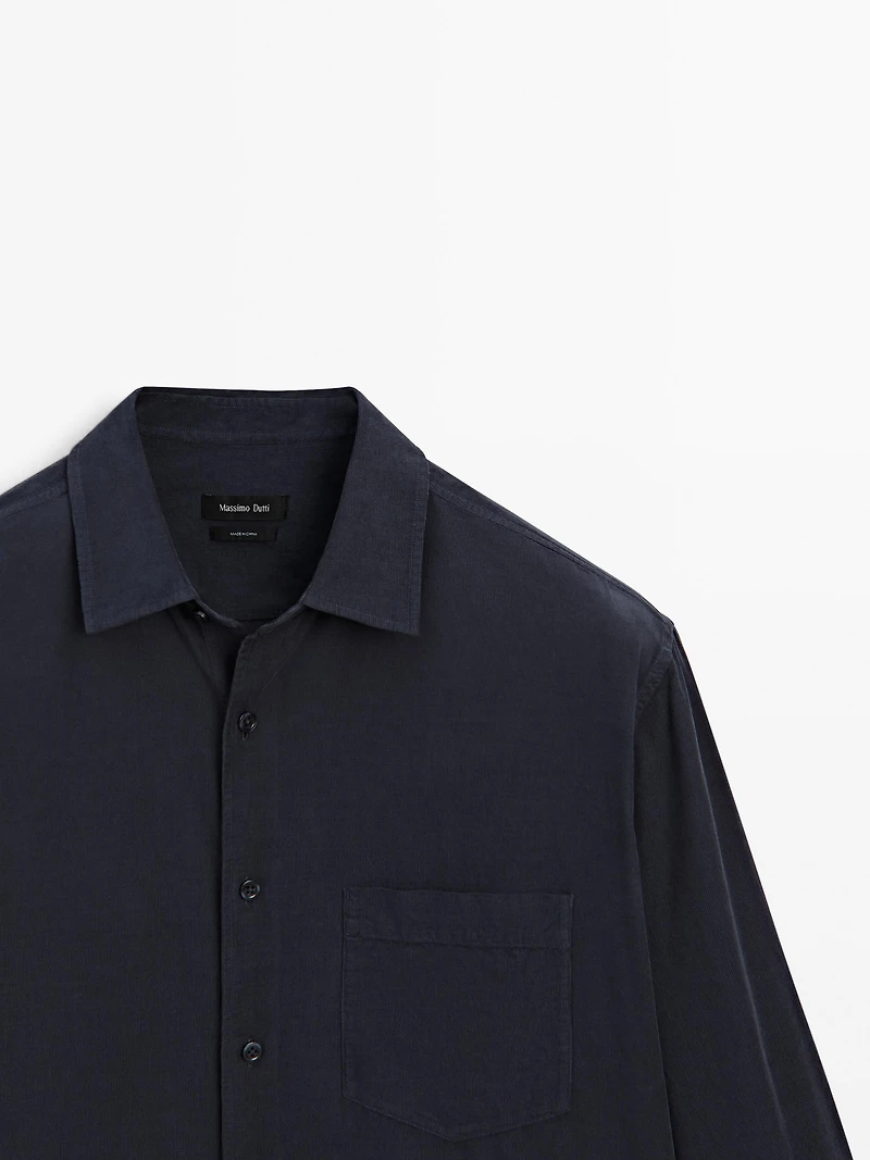 Regular fit needlecord shirt
