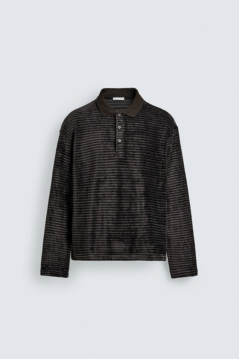 WASHED TEXTURED POLO SHIRT