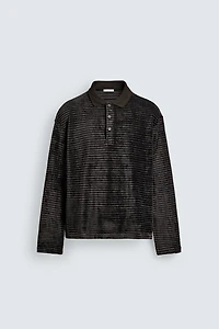 WASHED TEXTURED POLO SHIRT