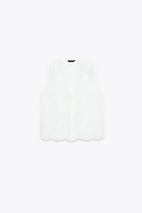 EMBROIDERED EYELET SHIRT
