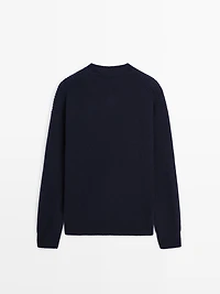 Pull col V en maille de laine mélangée