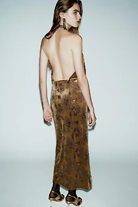 SEQUIN VELVET MIDI DRESS