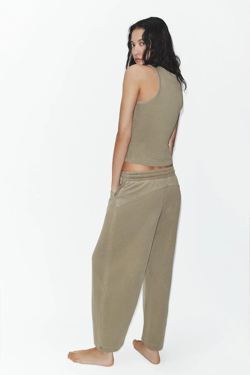 WASHED EFFECT FLEECE PANTS
