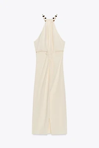 ROBE MIDI AJOURÉE NŒUD
