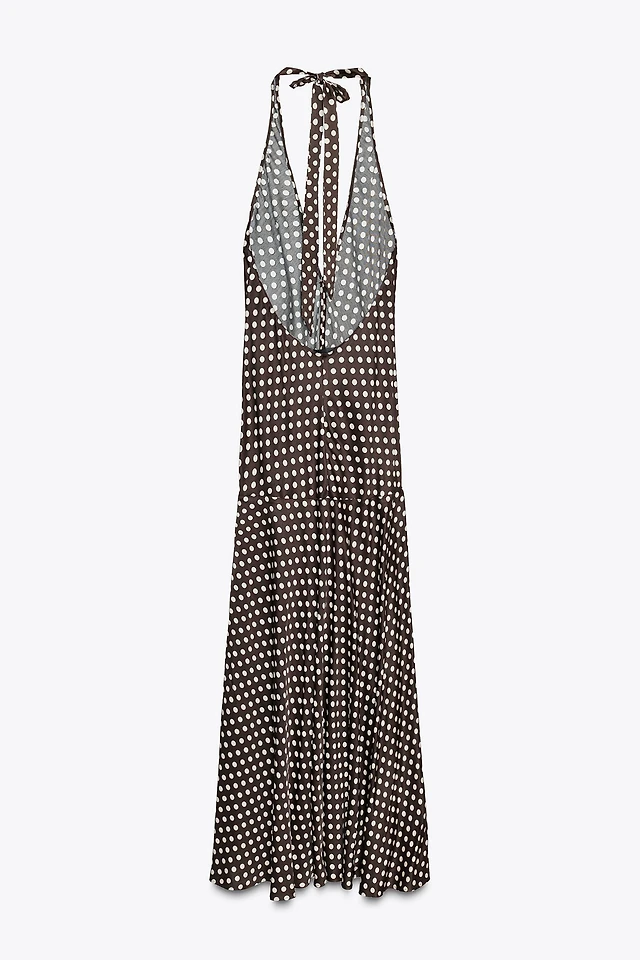 brown maxi dress halter Evelyn Halter Maxi Dress