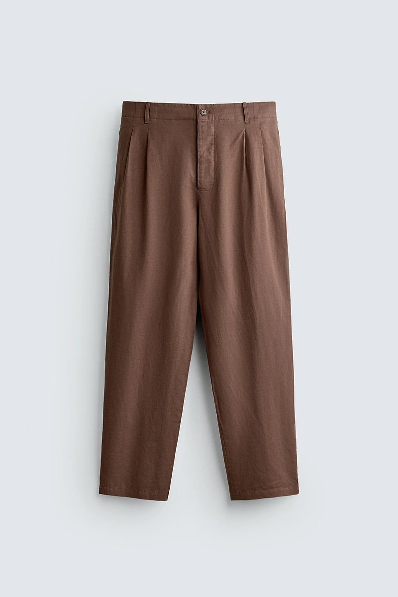 HEMP AND COTTON RELAXED FIT PANTS