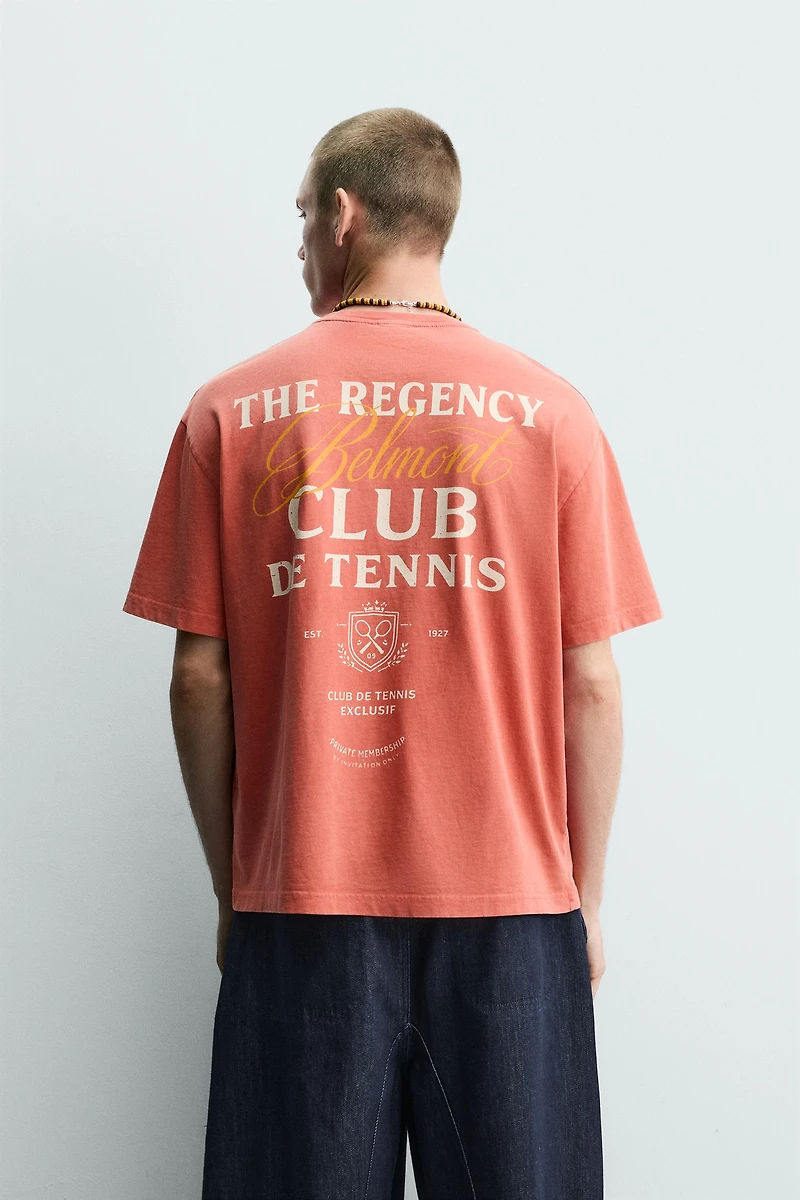 CONTRASTING TEXT PRINT T-SHIRT