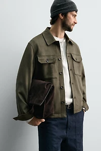 FAUX SUEDE OVERSHIRT
