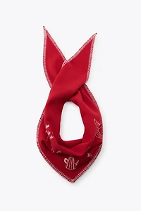 EMBROIDERED KNIT MAXI BANDANA