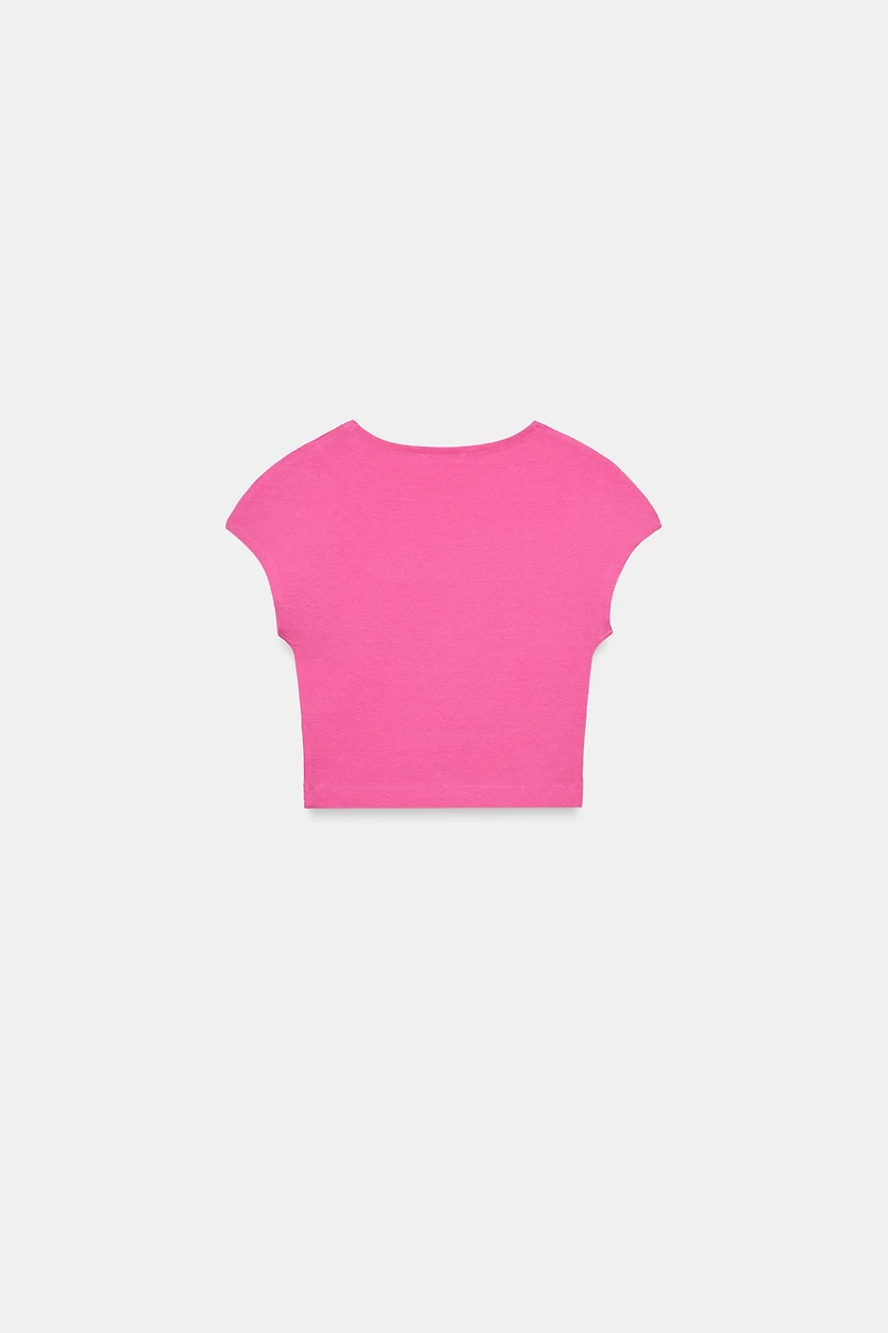 SHORT SLEEVE CROPPED T-SHIRT