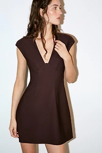 ROBE COL EN V CRÊPE