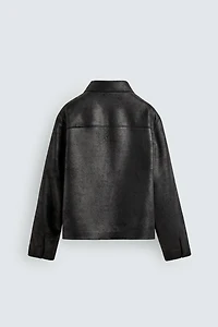 WASHED FAUX LEATHER JACKET