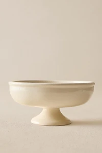 EARTHENWARE FRUIT BOWL WITH STAND
